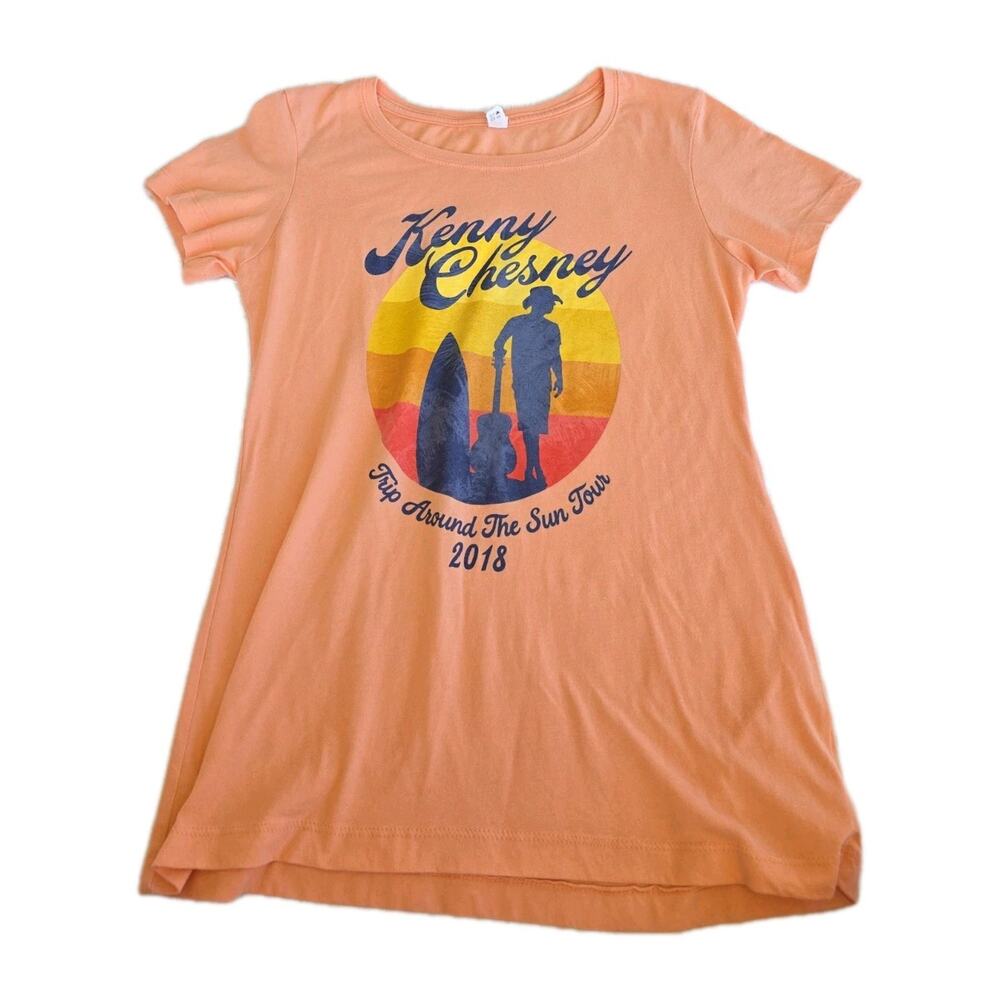 Kenny Chesney Junior's Large T Shirt Peach Trip Around The Sun Tour 2018 Top